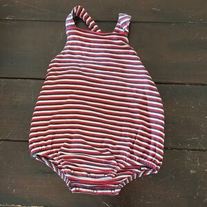Striped Red and Blue Baby Romper